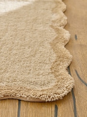 Light Natural Soft Scallop Washable Rug - Image 4 of 5