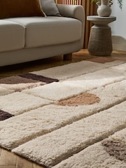 Light Natural Berber Abstract Shapes Rug - Image 3 of 7