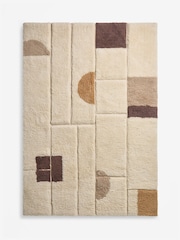 Light Natural Berber Abstract Shapes Rug - Image 7 of 7