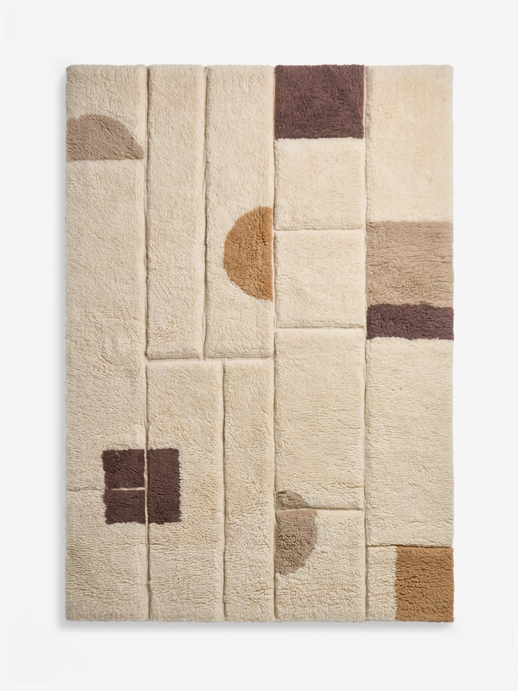 Light Natural Berber Abstract Shapes Rug - Image 7 of 7 Light Natural Berber Abstract Shapes Rug - Image 7 of 7