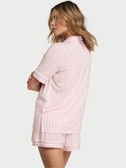 Victoria's Secret Pretty Blossom Pink Iconic Stripe Modal Short Pyjama Set - Image 2 of 2