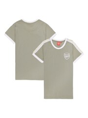 Fanatics Womens Green Arsenal Tape Detail 100% Cotton T-Shirt - Image 1 of 3