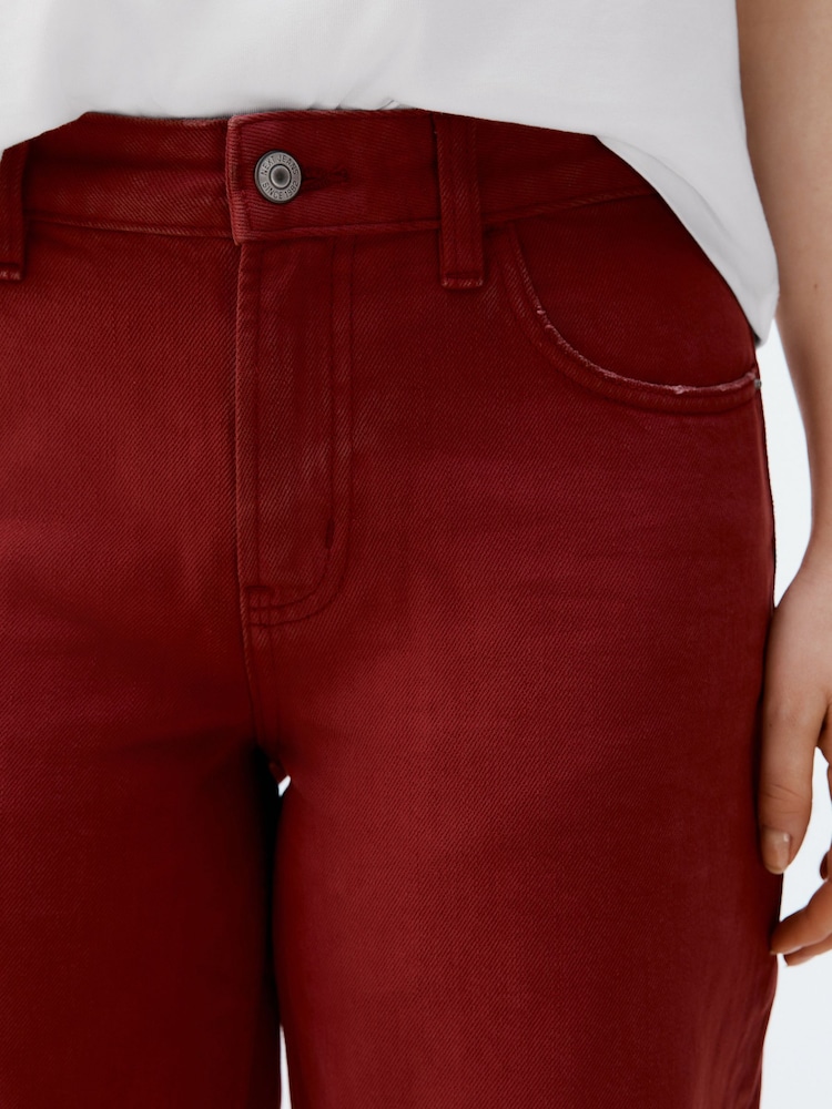 Red Baggy Wide Leg 100% Cotton Jeans - Image 5 of 5