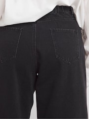 Simply Be Black 100% Cotton Barrel Leg Jeans - Image 2 of 4