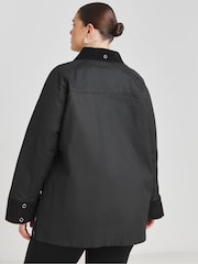 Simply Be Black Corduroy Collar Wax Jacket - Image 2 of 4