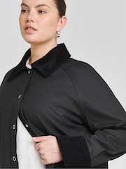 Simply Be Black Corduroy Collar Wax Jacket - Image 4 of 4