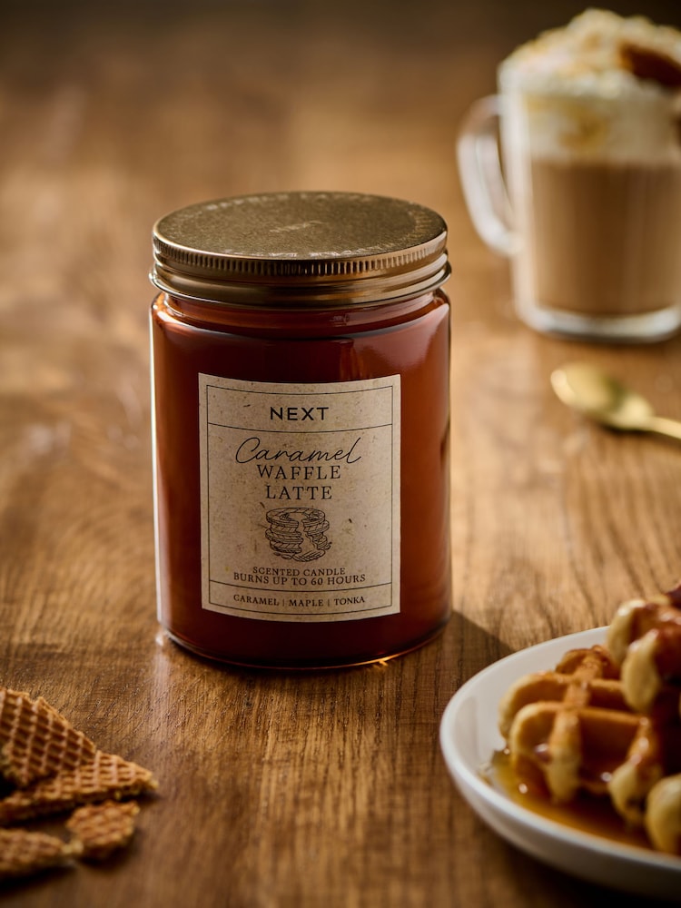 Brown Caramel Waffle Latte Jar Candle - Image 2 of 6