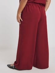 Simply Be Burgundy Tailored Wide Leg Trousers - Image 2 of 4