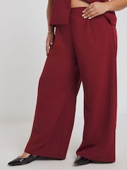 Simply Be Burgundy Tailored Wide Leg Trousers - Image 3 of 4