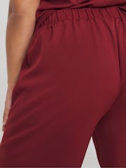 Simply Be Burgundy Tailored Wide Leg Trousers - Image 4 of 4