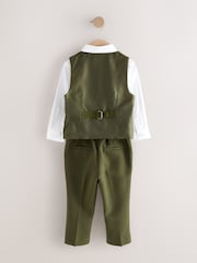 Khaki Green Waistcoat Shirt Trousers and Bow Tie Set (3mths-9yrs) - Image 6 of 10