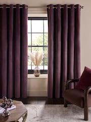 Purple Dark Matte Velvet Blackout/Thermal Curtains - Image 1 of 5