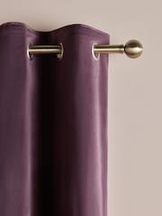 Purple Dark Matte Velvet Blackout/Thermal Curtains - Image 7 of 8
