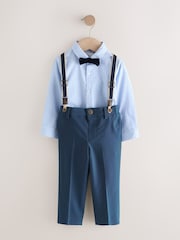 Azul - Shirt Trousers Braces and Bow Tie Set (3mths-9yrs) - Imagen 1 de 4