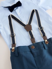 Azul - Shirt Trousers Braces and Bow Tie Set (3mths-9yrs) - Imagen 4 de 4