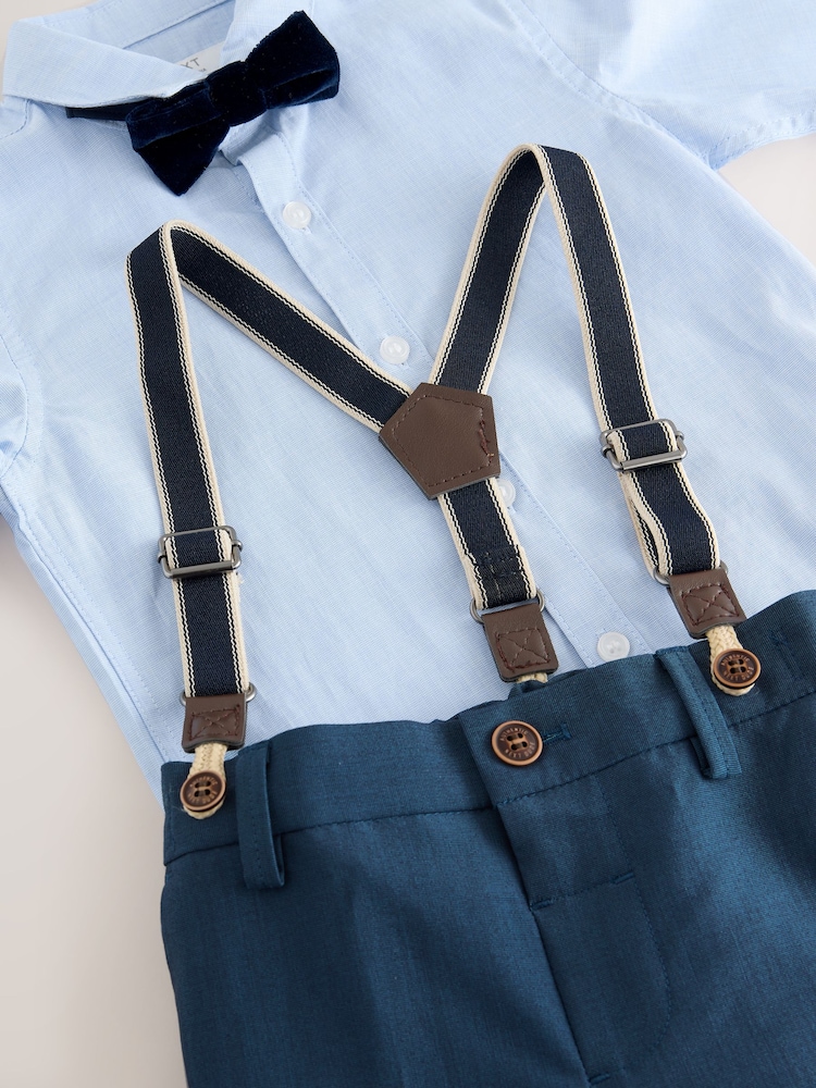Azul - Shirt Trousers Braces and Bow Tie Set (3mths-9yrs) - Imagen 4 de 4 Azul - Shirt Trousers Braces and Bow Tie Set (3mths-9yrs) - Imagen 4 de 4