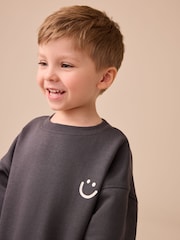 Charcoal Checkerboard Long Sleeve T-Shirt & Trousers Set (3mths-7yrs) - Image 4 of 9