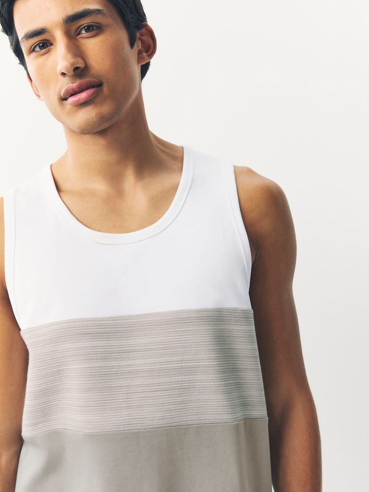 Grey/White/Navy Block Vests 3 Pack - Image 7 of 11