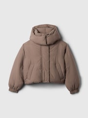 Gap Brown Cropped Duvet Wrap Puffer Coat - Image 5 of 5