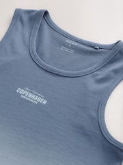 Blue 100% Cotton Dip Dye Vest - Image 1 of 7