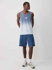 Blue 100% Cotton Dip Dye Vest - Image 2 of 7