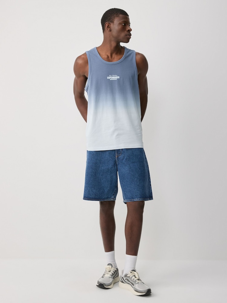 Blue 100% Cotton Dip Dye Vest - Image 2 of 7