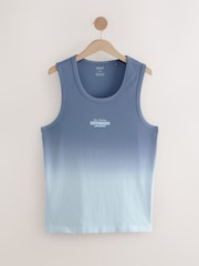 Blue 100% Cotton Dip Dye Vest - Image 6 of 7