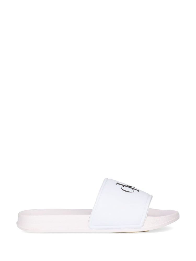 Calvin Klein White Logo Print Pool Slides - Image 4 of 5