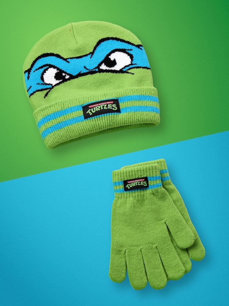 Vanilla Underground Green Teenage Mutant Ninja Turtles Boys Winter Hat and Gloves Set - Image 1 of 6