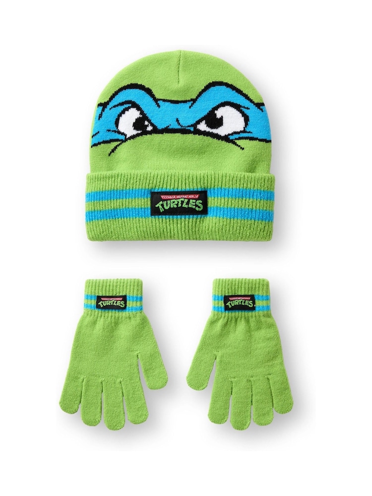 Vanilla Underground Green Teenage Mutant Ninja Turtles Boys Winter Hat and Gloves Set - Image 2 of 6 Vanilla Underground Green Teenage Mutant Ninja Turtles Boys Winter Hat and Gloves Set - Image 2 of 6