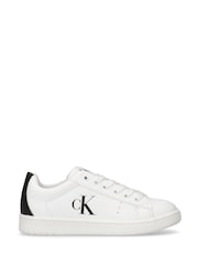 Calvin Klein White Low Cut Lace-Up Sneakers - Image 1 of 8