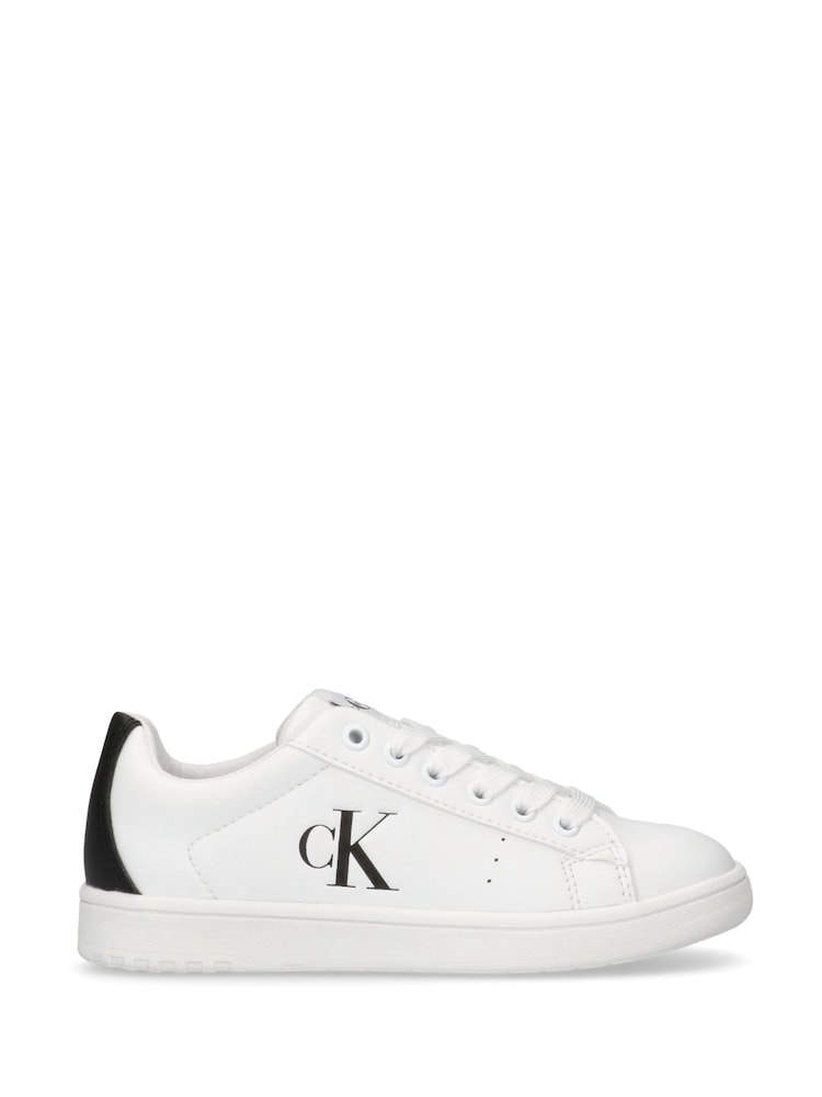 Calvin Klein White Low Cut Lace-Up Sneakers - Image 1 of 8