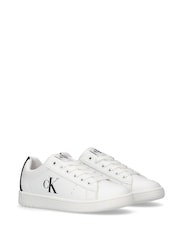 Calvin Klein White Low Cut Lace-Up Sneakers - Image 2 of 8