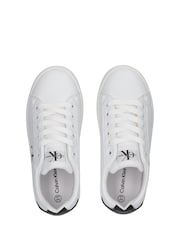 Calvin Klein White Low Cut Lace-Up Sneakers - Image 3 of 8