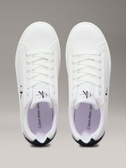 Calvin Klein White Low Cut Lace-Up Sneakers - Image 8 of 8