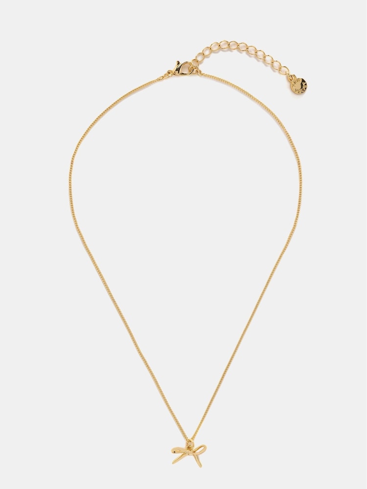 Mint Velvet Gold Tone Bow Necklace - Image 1 of 3