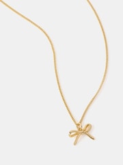 Mint Velvet Gold Tone Bow Necklace - Image 2 of 3