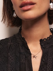 Mint Velvet Gold Tone Bow Necklace - Image 3 of 3