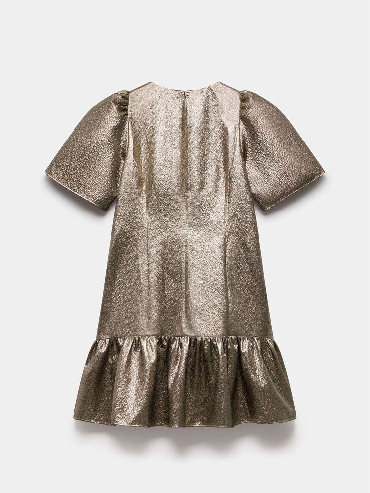 Mint Velvet Gold Frill Mini Dress - Image 7 of 7