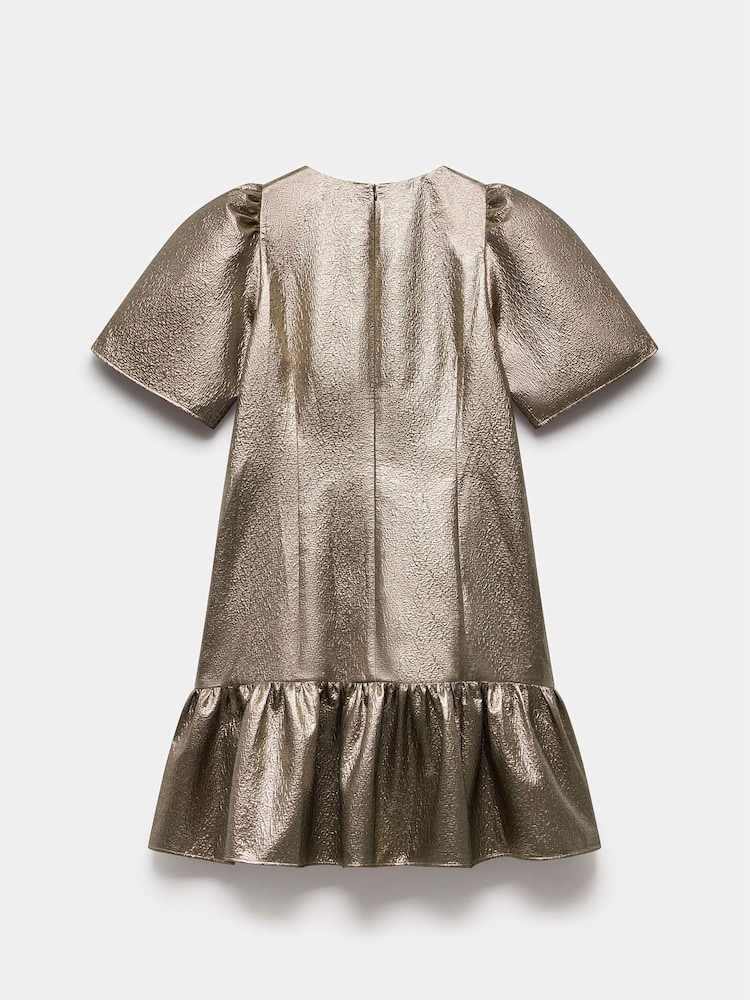 Mint Velvet Gold Frill Mini Dress - Image 7 of 7 Mint Velvet Gold Frill Mini Dress - Image 7 of 7