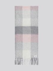 U.S. Polo Assn. Grey Womens Super Soft Brushed Square Check Large Scarf - Image 1 of 3