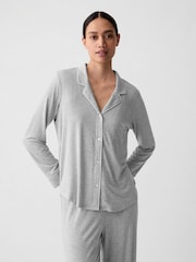 Gap Grey Long Sleeve Modal Pyjama Shirt - Image 1 of 3