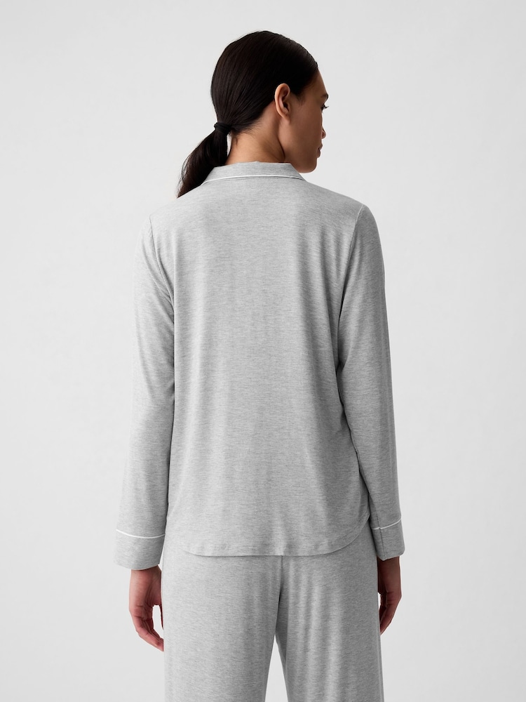 Gap Grey Long Sleeve Modal Pyjama Shirt - Image 2 of 3