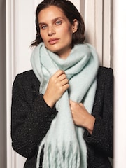 Mint Velvet Blue Wide Tassel Scarf - Image 1 of 3