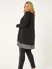 Roman Metallic Curve Sequin Hem Stretch Top - Image 2 of 5