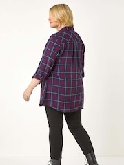 Roman Blue Curve Checkered Overshirt - Image 3 of 5