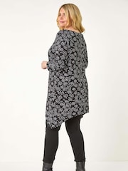 Roman Curve Floral Print V-Neck Tunic - Bild 3 von 5
