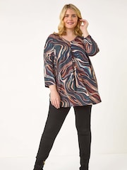 Túnica Roman com decote V-Neck e Tunicfrontais - Imagem 2 de 5
