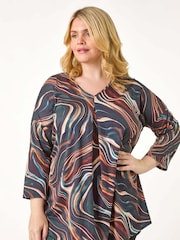 Túnica Roman com decote V-Neck e Tunicfrontais - Imagem 4 de 5