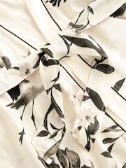 Black/White Heron Linen Blend Lightweight Dressing Gown - Image 10 of 11